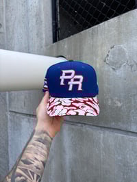 Image 4 of TRI TONE BLUE PUERTO RICO CUSTOM FITTED CAP