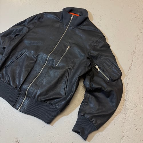 Image of 1990s Leather Bomber Jacket, Size Medium