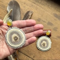 Image 3 of Caribou Antler Slice with Yellow Opal