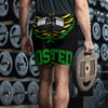 BOSSFITTED Black and Green Men’s Athletic Shorts