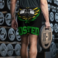 Image 2 of BOSSFITTED Black and Green Men’s Athletic Shorts
