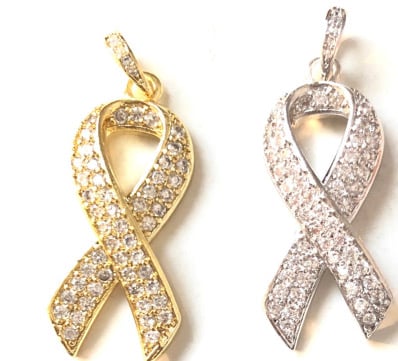 Image of Rhinestone Ribbons (1pc) charm
