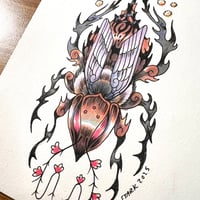 Image 1 of Floral Wasp Original Artwork