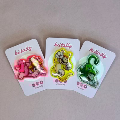 Image of Cat Mario Acyrlic Pins