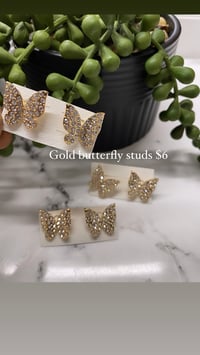 Gold butterfly studs 