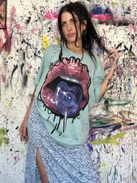 Image 3 of “PURPLE POP EATER” HAND PAINTED T-SHIRT XL