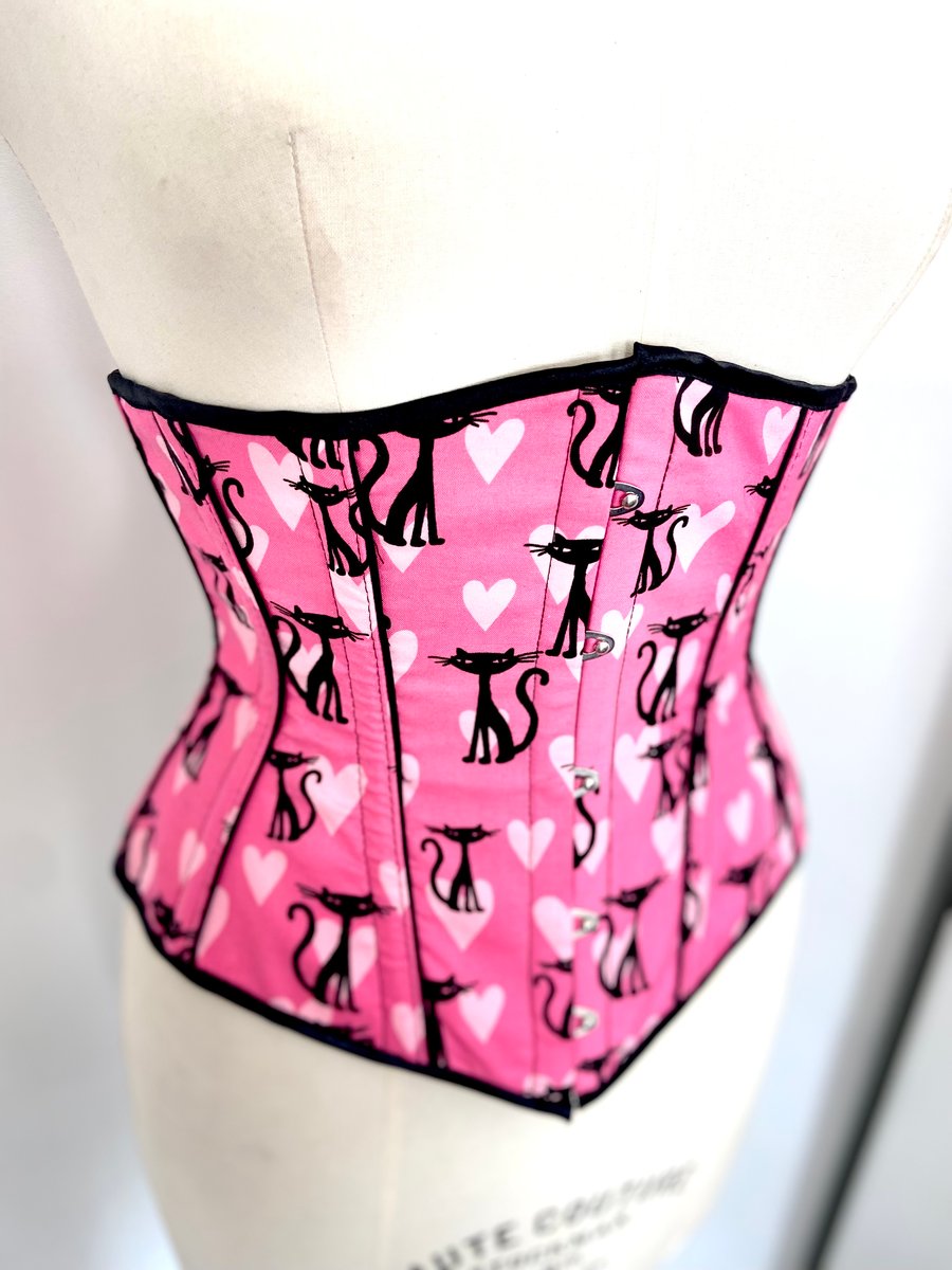 Image of PINK KITTIES UNDERBUST CORSET