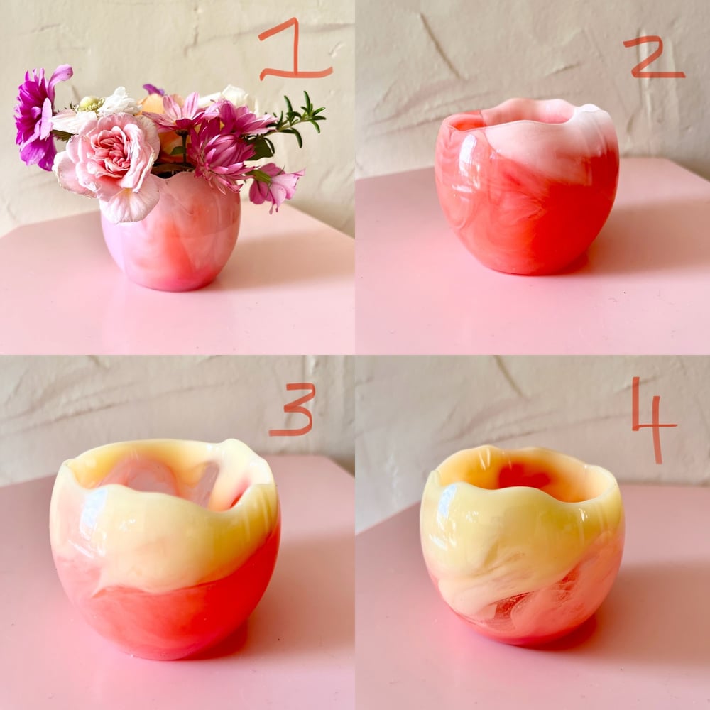 Image of Pinky/Peach/Yellows Resin Bowls (Vases)