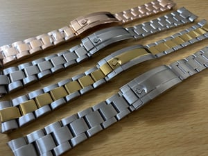 Image of 20mm Rolex Daytona Solid S/Steel, Rose, Gold, 2/Tone Steel Straps