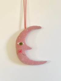 Image 2 of Little Pink Velvet Crescent Moon