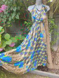 Image 1 of Bianca Frill maxi dress Blue checks