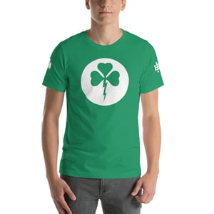 Image of Shamrock Lightning Bolt Circle Green T-Shirt