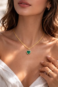 Image 3 of Jade Heart Pendant Necklace 
