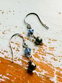 Image 3 of kyanite and green tourmaline earrings