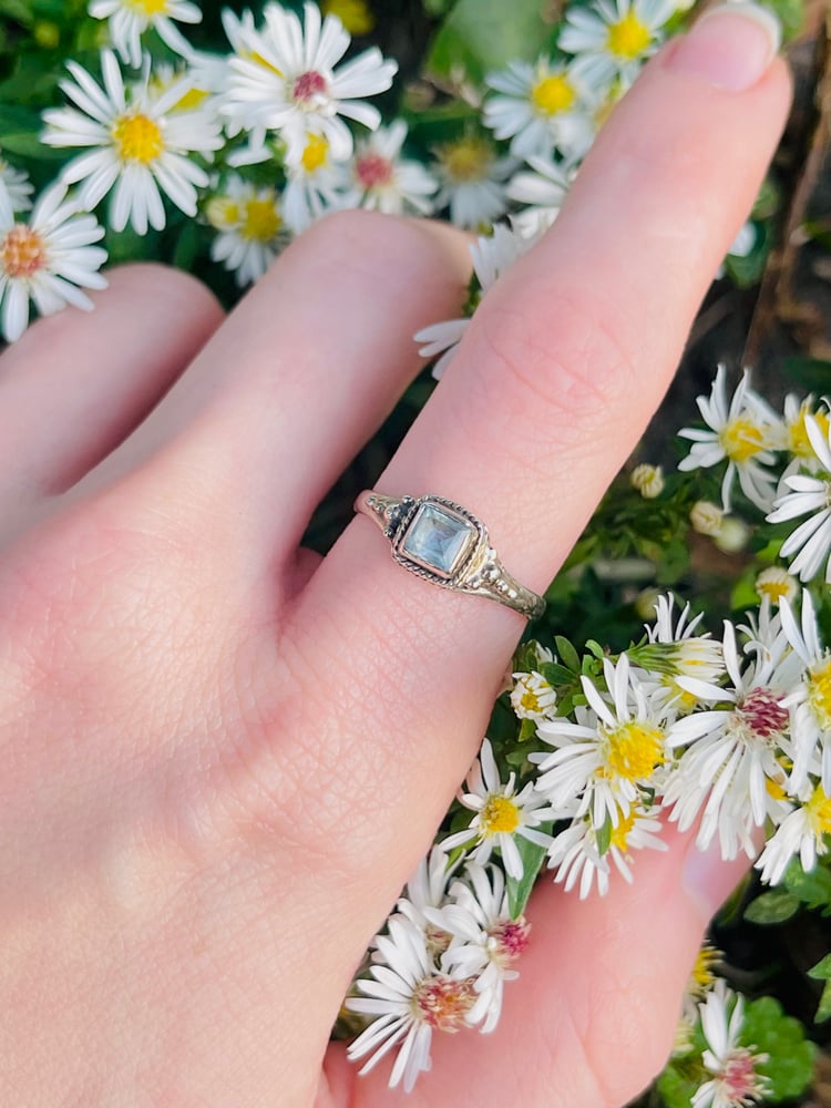 Image of Blue Topaz Princess cut in Silver