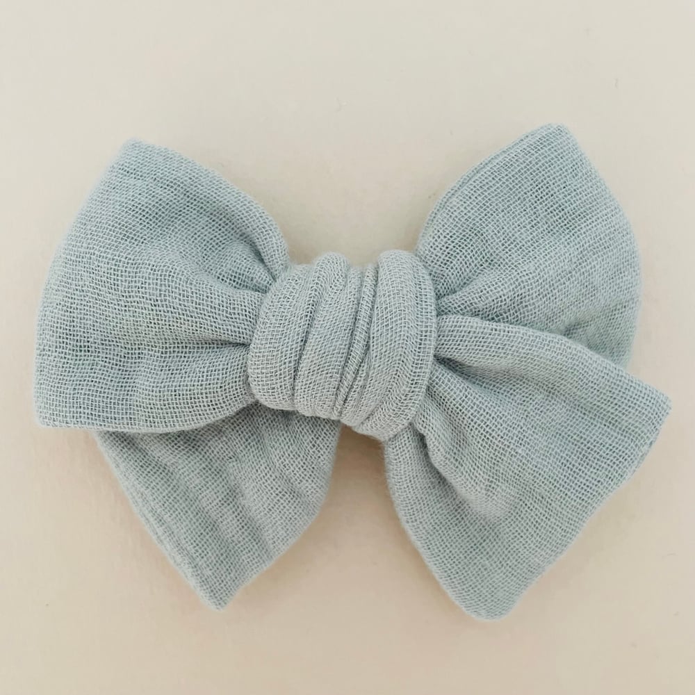 Image of Barrette Elise double gaze vert sauge clair