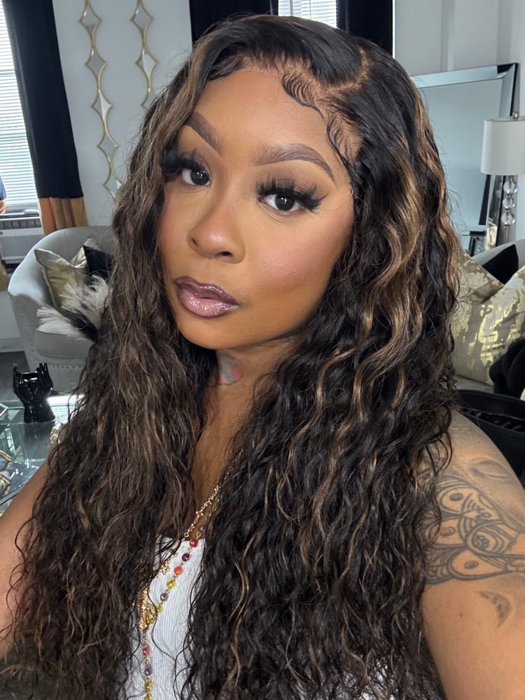 Image of Pretty Brown Highlights (Glueless Lace wig)