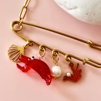 Image 2 of Paperclip Chain Pin Charm Necklace - Gold