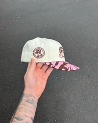 Image 2 of  PINK BRIM BUFFALO BISONS CUSTOM FITTED CAP