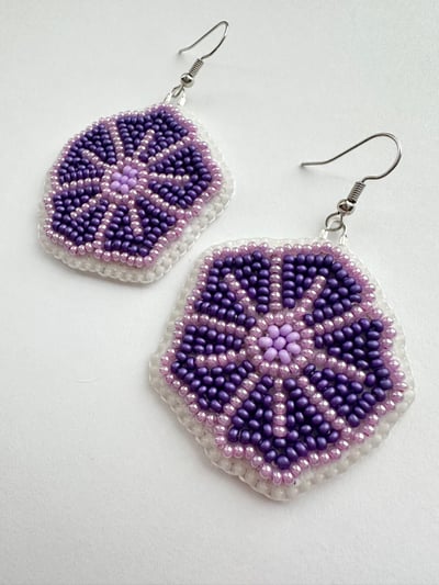 Image of Purple Floral Earrings