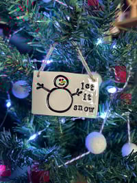 Image 5 of Let it snow Snowman Tile