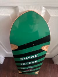 Image 5 of DUANE PETERS SKATERBUILT DECK grn/blk stripe signed