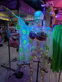 Image 4 of Happy face Sequin Kimono with fringe  o/s