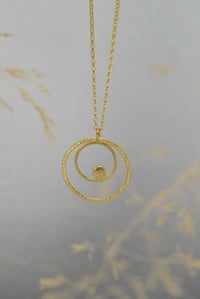 Image 3 of Vermeil gold concentric circles necklace