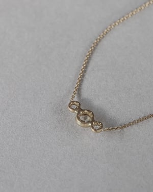 Image of 18ct yellow gold 3.7mm rose-cut diamond trilogy necklace