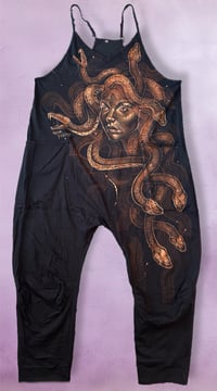 Image 1 of “MEDUSA” CUSTOM BLEACH PAINTED BAGGY ROMPER MEDIUM