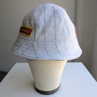 Image 2 of Reworked 6-panel Reversible Bucket Hat 70s Baseball Shirt L 23"
