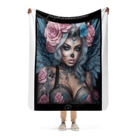 Image 1 of Sherpa Blanket Pink and Blue Angel Tattoo