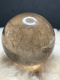 Image 14 of Golden Rutile In Smoky Quartz Sphere #1771