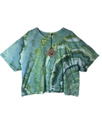 Image 2 of XXL Crop Tee in Verdant Agate Ice Dye