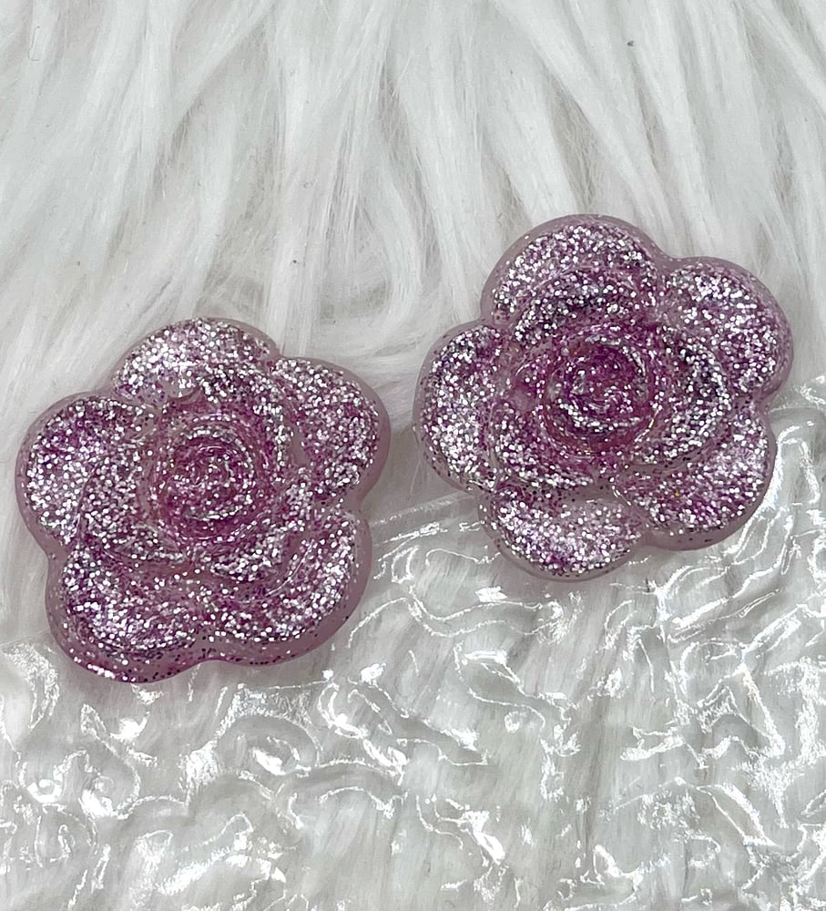 Image of GLITTER ROSE STUDS 