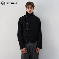 Image 1 of LUZHEN 2025 Autumn New Elegant Handsome Asymmetric Buttoned Stand Neck Jacket Men's Fashion Original