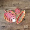 Pink & Gold Leaves & Tray Set