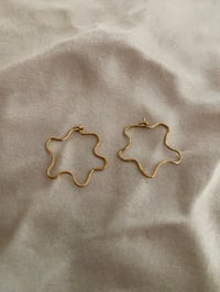 Image 3 of Wavy Hoop Earrings