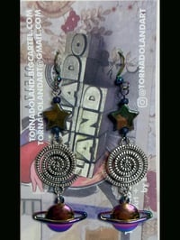 Image 4 of Starlette & Spiral Galaxy and Saturn Earrings