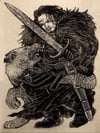 Jon Snow Block Print