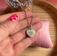 Image 4 of Peony flower silver necklace