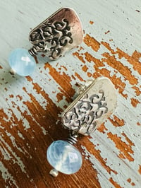 Image 3 of aquamarine and sterling silver post earrings