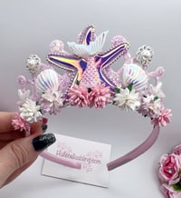 Image 2 of Mermaid Tiara crown pinks and pearly white party props birthday accessories 