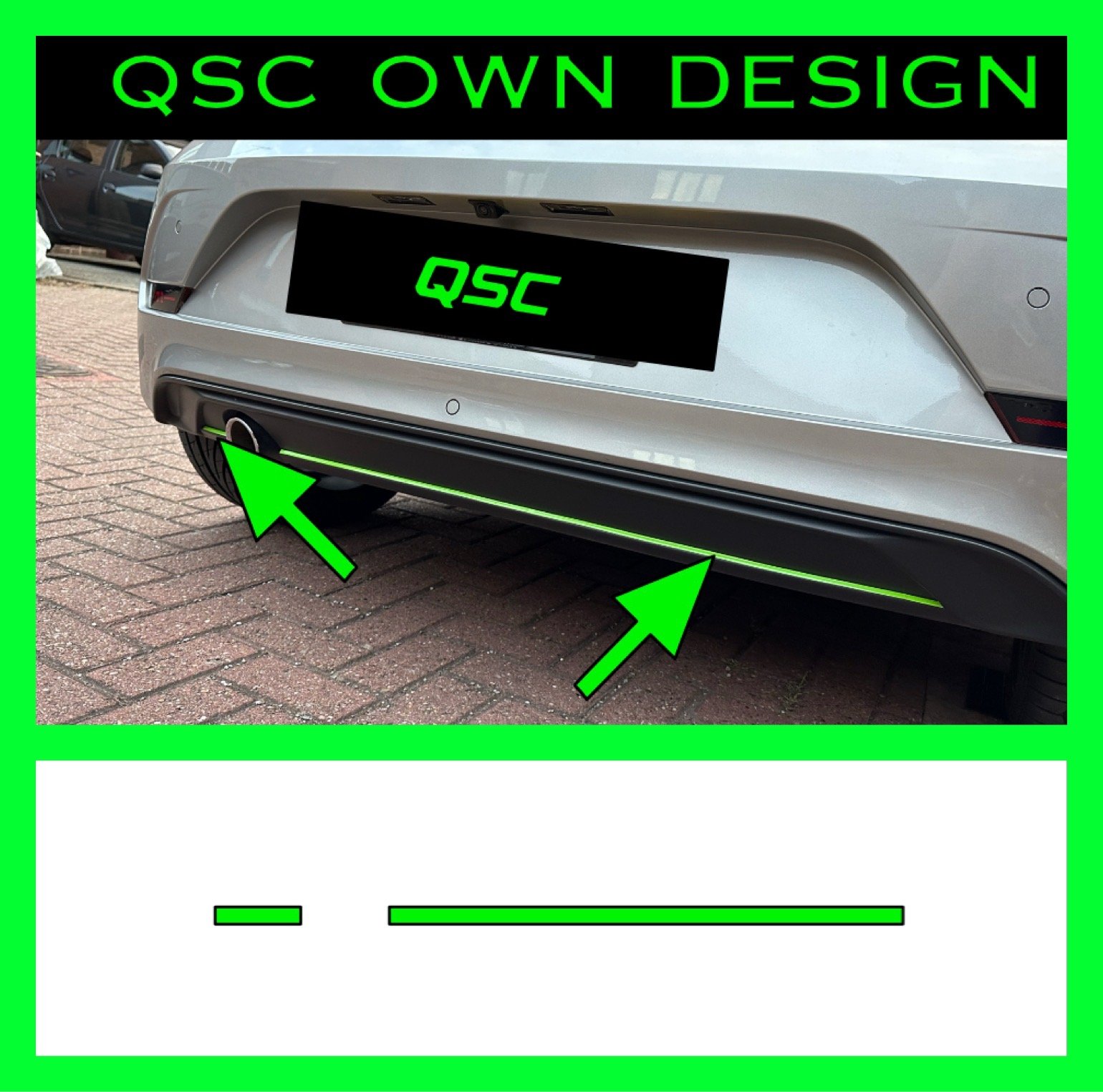 X2 Vw Up Gti/tsi Rear Diffuser Pinstripe Stickers | QsCustom