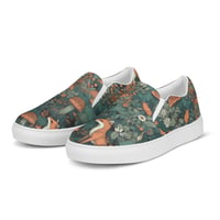 Image 4 of Boho Nature Cottagecore Inspired Fox Among Mushrooms Men’s slip-on canvas shoes