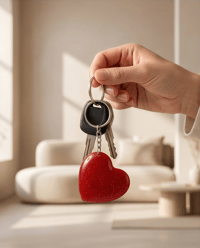 Image 5 of Red Glitter Heart Resin Keychain – Handmade 