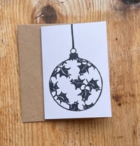 Image 1 of Black Holly Christmas card