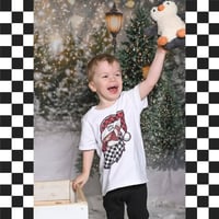 Image 4 of T-SHIRT: Checkerboard Santa