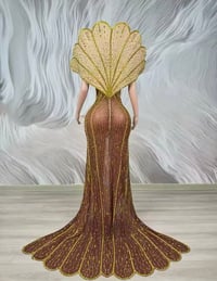 Image 4 of Gold Luxury Dubai Front Slit Mermaid Gown