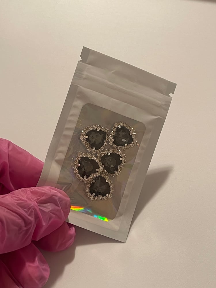 Image of GREY BLING HEARTS 